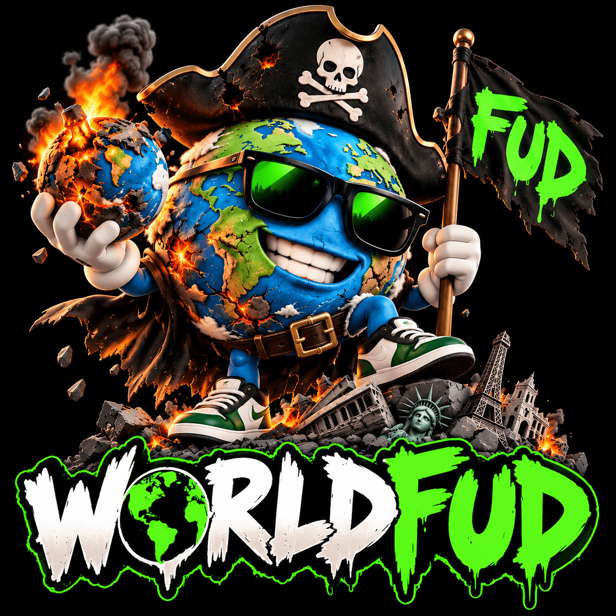 Official Worldfud pirate Earth logo